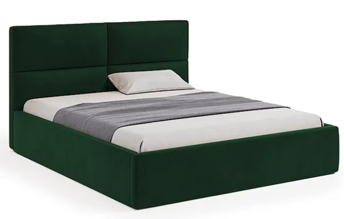 Łóżko tapicerowane Helma 140x200 cm z pojemnikiem zielone welur