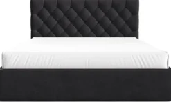 Łóżko tapicerowane 180x200 cm Aurevia z pojemnikiem grafitowe welur