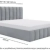 Łóżko tapicerowane 120x200 cm Buenio z pojemnikiem ciemnoszare velvet hydrofobowy