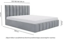 Łóżko tapicerowane 120x200 cm Buenio z pojemnikiem rudobrązowe velvet hydrofobowy