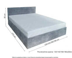 Łóżko tapicerowane 180x200 cm Campile z pojemnikiem jasnoszare sztruks