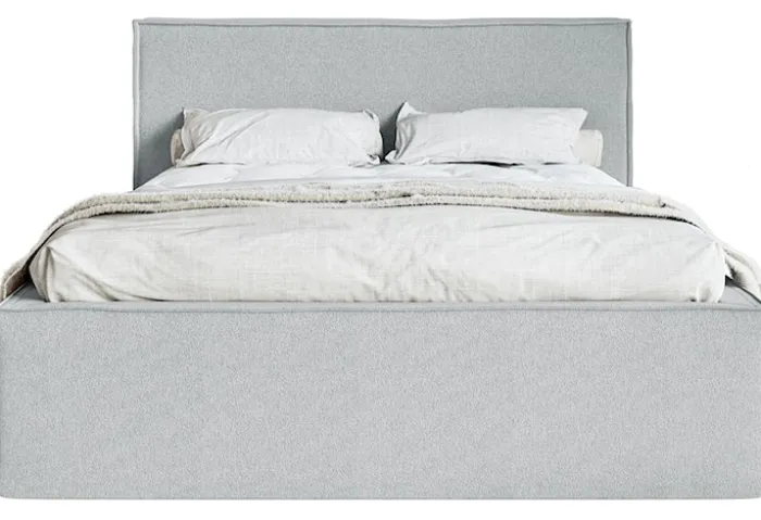 Łóżko tapicerowane 180x200 cm Lucera z pojemnikiem szare szenil