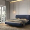 Łóżko tapicerowane 160x200 cm Nellado z pojemnikiem i materacem denim szenil