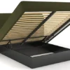 Łóżko tapicerowane 180x200 cm Nellado z pojemnikiem oliwkowe szenil