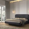 Łóżko tapicerowane 180x200 cm Nellado z pojemnikiem ciemnoszare szenil
