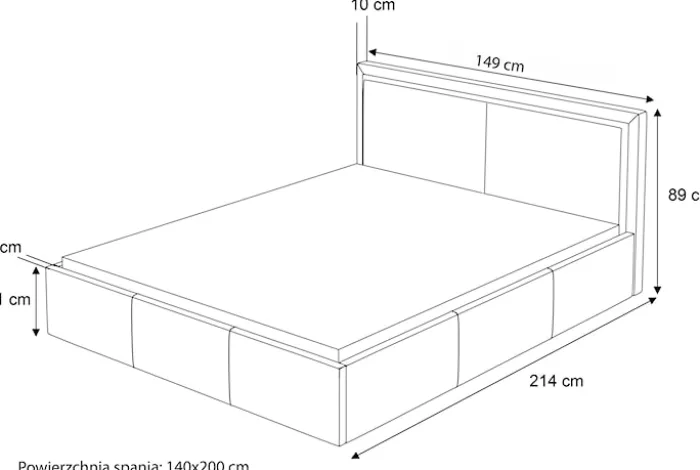 Łóżko tapicerowane 140x200 cm Soave II z pojemnikiem i metalowym stelażem ciemnozielony welur