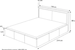 Łóżko tapicerowane 140x200 cm Soave II z pojemnikiem i metalowym stelażem jasnobeżowy welur