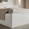 Łóżko tapicerowane 140x200 cm Softie Slim jasnoszare szenil