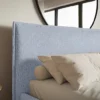 Łóżko tapicerowane 160x200 cm Softie Slim z pojemnikiem błękitne szenil stelaż metalowy