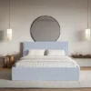 Łóżko tapicerowane 180x200 cm Softie Slim błękitne szenil