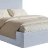 Łóżko tapicerowane 200x200 cm Softie Slim z pojemnikiem błękitne szenil stelaż metalowy