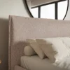 Łóżko tapicerowane 200x200 cm Softie Slim z pojemnikiem ciemnobeżowe szenil stelaż metalowy