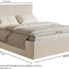 Łóżko tapicerowane 200x200 cm Softie Slim beżowe szenil