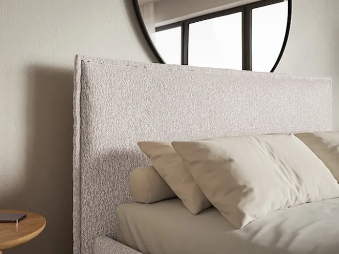 Łóżko tapicerowane 200x200 cm Softie Slim beżowe szenil