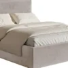 Łóżko tapicerowane 140x200 cm Softie Slim szarobrązowe welur hydrofobowy