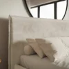 Łóżko tapicerowane 160x200 cm Softie Slim beżowe welur hydrofobowy