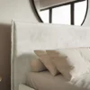 Łóżko tapicerowane 180x200 cm Softie Slim szarobeżowe welur hydrofobowy