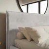 Łóżko tapicerowane 200x200 cm Softie Slim z pojemnikiem jasnoszare welur hydrofobowy stelaż metalowy