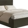 Łóżko tapicerowane 200x200 cm Softie Slim z pojemnikiem ciemnozielone welur hydrofobowy stelaż metalowy
