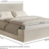 Łóżko tapicerowane 200x200 cm Softie Slim z pojemnikiem szarobeżowe welur hydrofobowy stelaż metalowy