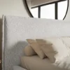 Łóżko tapicerowane 160x200 cm Softie z pojemnikiem jasnoszare szenil stelaż metalowy