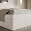Łóżko tapicerowane 160x200 cm Softie z pojemnikiem beżowe szenil stelaż metalowy