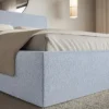 Łóżko tapicerowane 180x200 cm Softie z pojemnikiem błękitne szenil stelaż metalowy