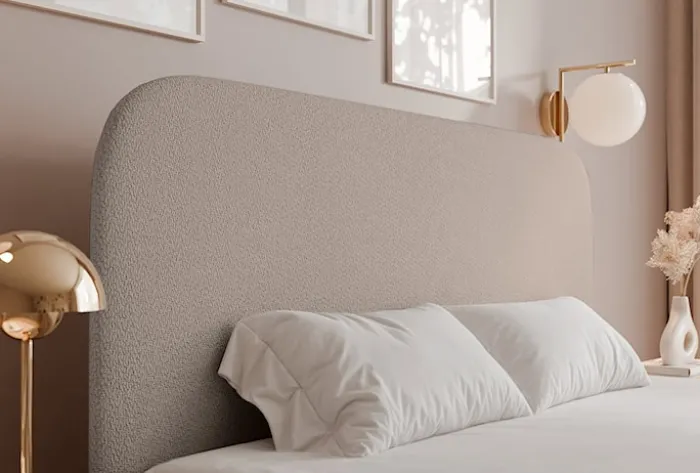 Łóżko tapicerowane 160x200 cm Sonvivo z pojemnikiem na pościel beżowe szenil stelaż metalowy