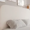 Łóżko tapicerowane 160x200 cm Sonvivo z pojemnikiem na pościel kremowe szenil stelaż metalowy