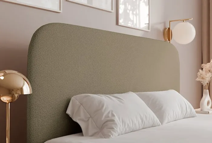 Łóżko tapicerowane 180x200 cm Sonvivo z pojemnikiem na pościel ciemnobeżowe szenil stelaż metalowy
