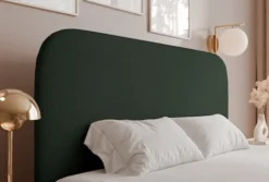 Łóżko tapicerowane 180x200 cm Sonvivo z pojemnikiem na pościel ciemnozielone szenil stelaż metalowy