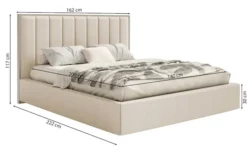 Łóżko tapicerowane 140x200 cm Togents kremowe welur hydrofobowy