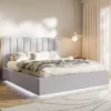 Łóżko tapicerowane 180x200 cm Togents z oświetleniem LED szare szenil hydrofobowy