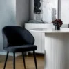 Krzesło tapicerowane Atiblle grafitowa plecionka
