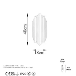Lampa ścienna Bolines 50 cm chromowana