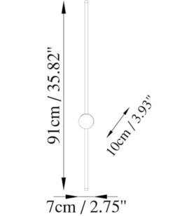 Lampa ścienna Walriefle 91 cm biała
