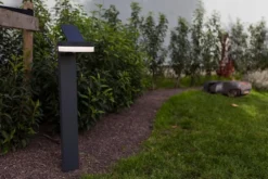 Lampa ogrodowa Runda LED solarna biało-szara