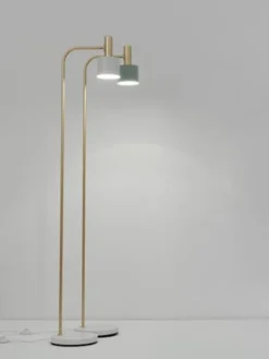 Lampa podłogowa Chilley szaro-złota