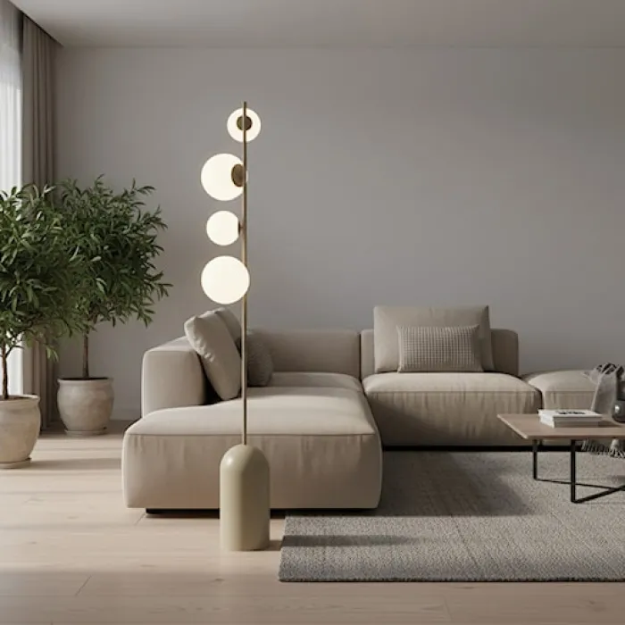 Lampa podłogowa Etno x4 mokka