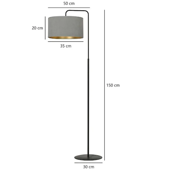Lampa podłogowa Hellid 150 cm szara