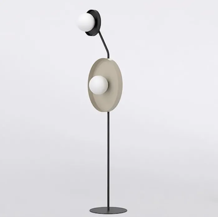 Lampa podłogowa Kiss x2 mokka na czarnym stelażu