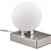 Lampa stołowa Davi biało-srebrna