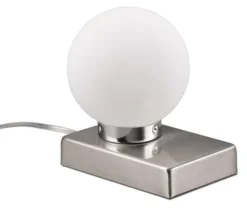 Lampa stołowa Davi biało-srebrna