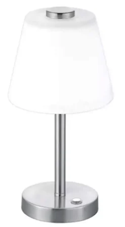 Lampa stołowa Emerald LED biało-srebrna