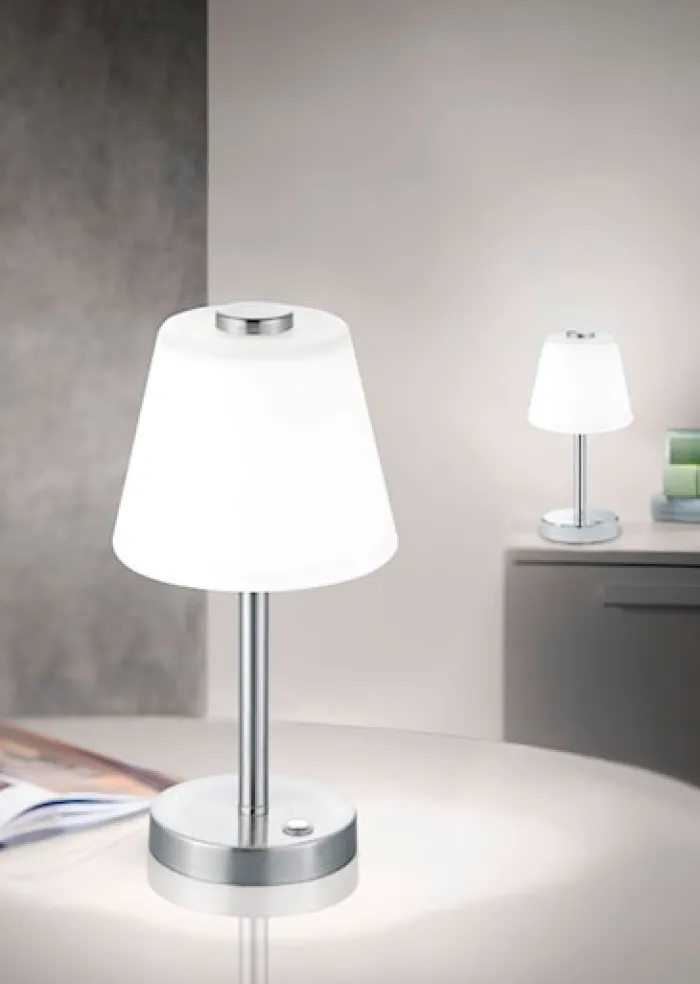 Lampa stołowa Emerald LED biało-srebrna