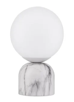 Lampa stołowa Eviall biała marmurowa
