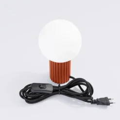 Lampa stołowa Halo ochra czerwona