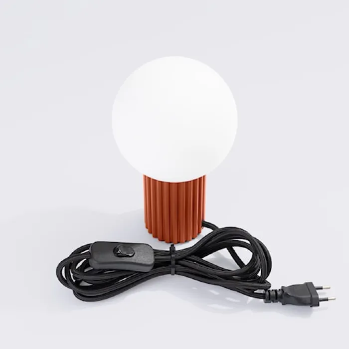 Lampa stołowa Halo ochra czerwona