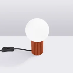 Lampa stołowa Halo ochra czerwona