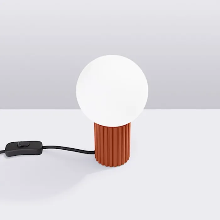 Lampa stołowa Halo ochra czerwona